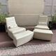 Pair of Armchairs and Footrest Rocking chair Roset Line