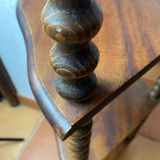 Corner shelf on a turned wooden stand