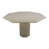 Table de salle à manger à 8 côtés en travertin du milieu du siècle, 1970