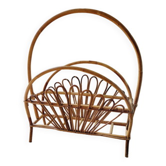 Rattan magazine holder