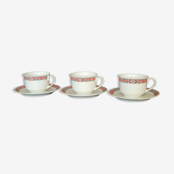 Villeroy & and Boch Rialto 3 tea/chocolate cups and 3 saucers