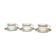 3 tasses à thé / chocolat and 3 soucoupes Villeroy & et Boch Rialto