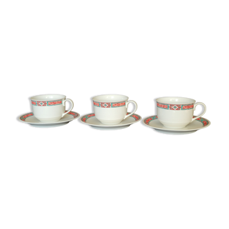 Villeroy & and Boch Rialto 3 tea/chocolate cups and 3 saucers