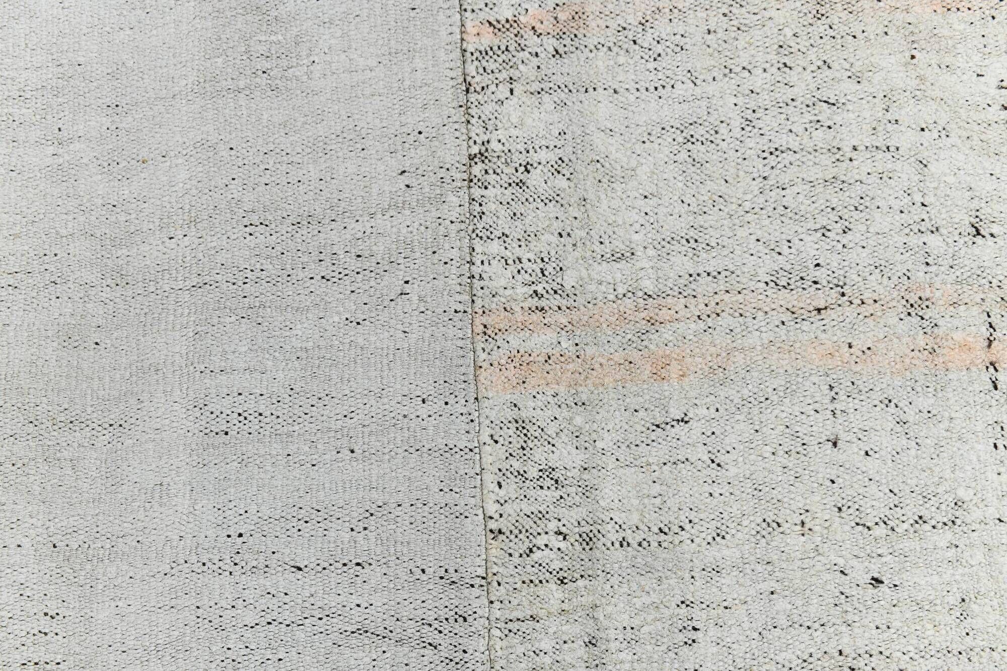 Off White Turkish Vintage Kilim Rug, Handwoven Bohemian Carpet, 23x328Cm