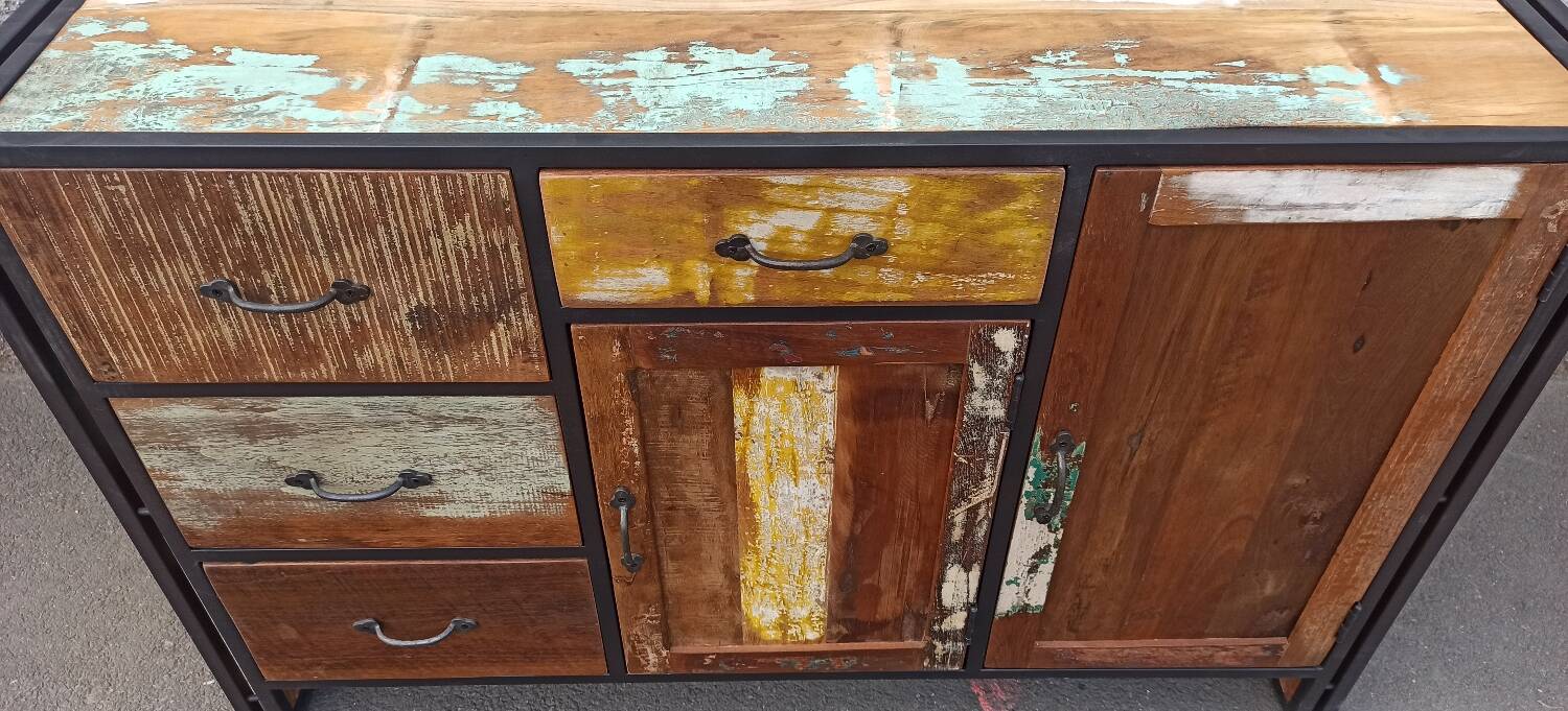 Colorful wooden sideboard