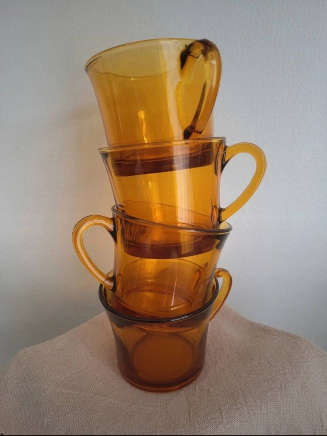 Duralex - lot de 4 tasses à café verre orange
