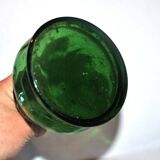 Vase ancien en verre de Clichy jaspé vert moucheté blanc