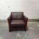 Wood and leather club chair