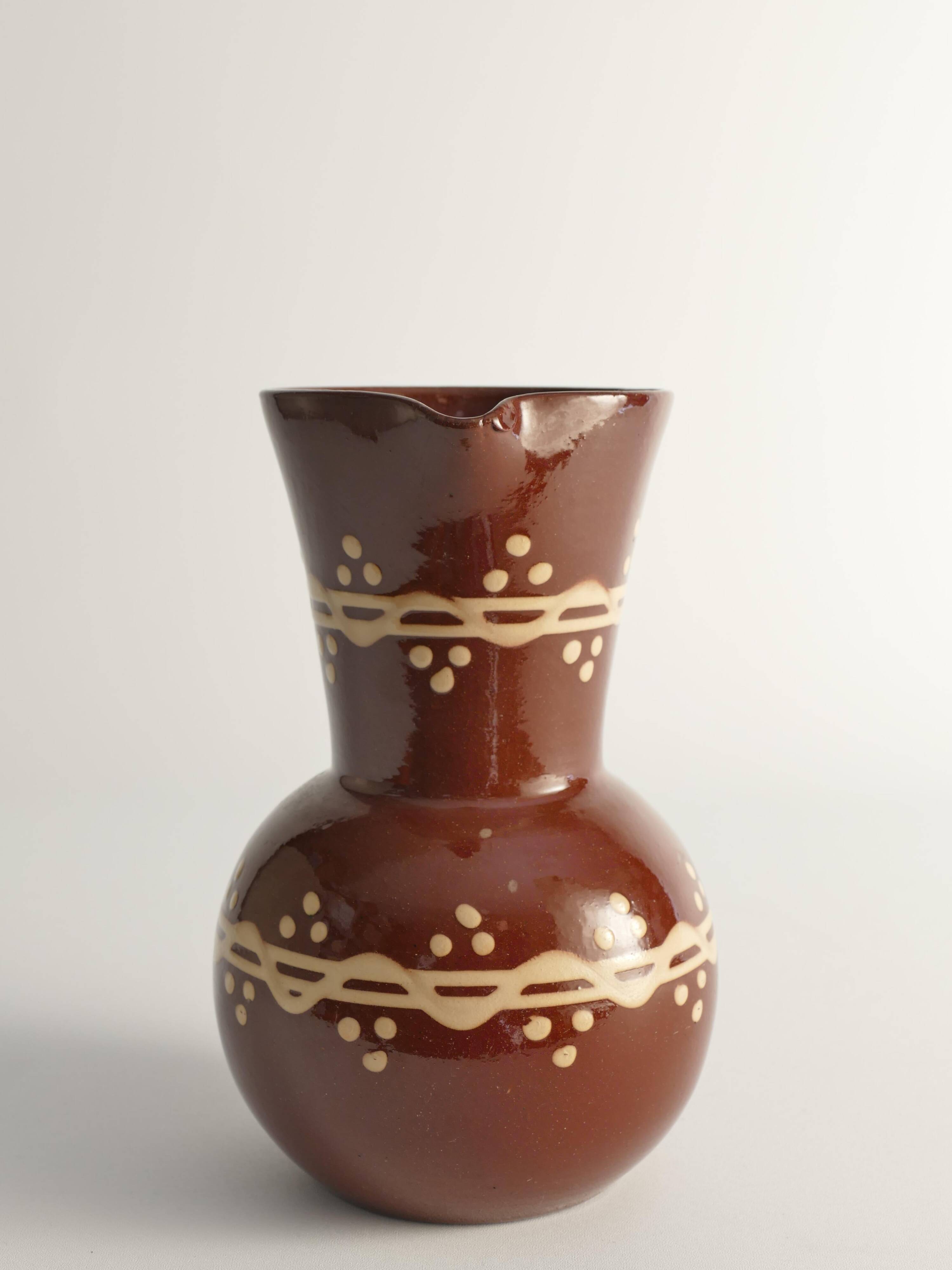 Brown Ceramic Pitcher or Vase by Andersson & Johansson, Höganäs, Sweden, 1920s