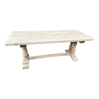 Monastery style dining table raw wood