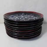 11 flat plates ceramic Moon