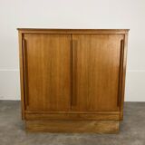 50s sliding door sideboard, wood, vintage