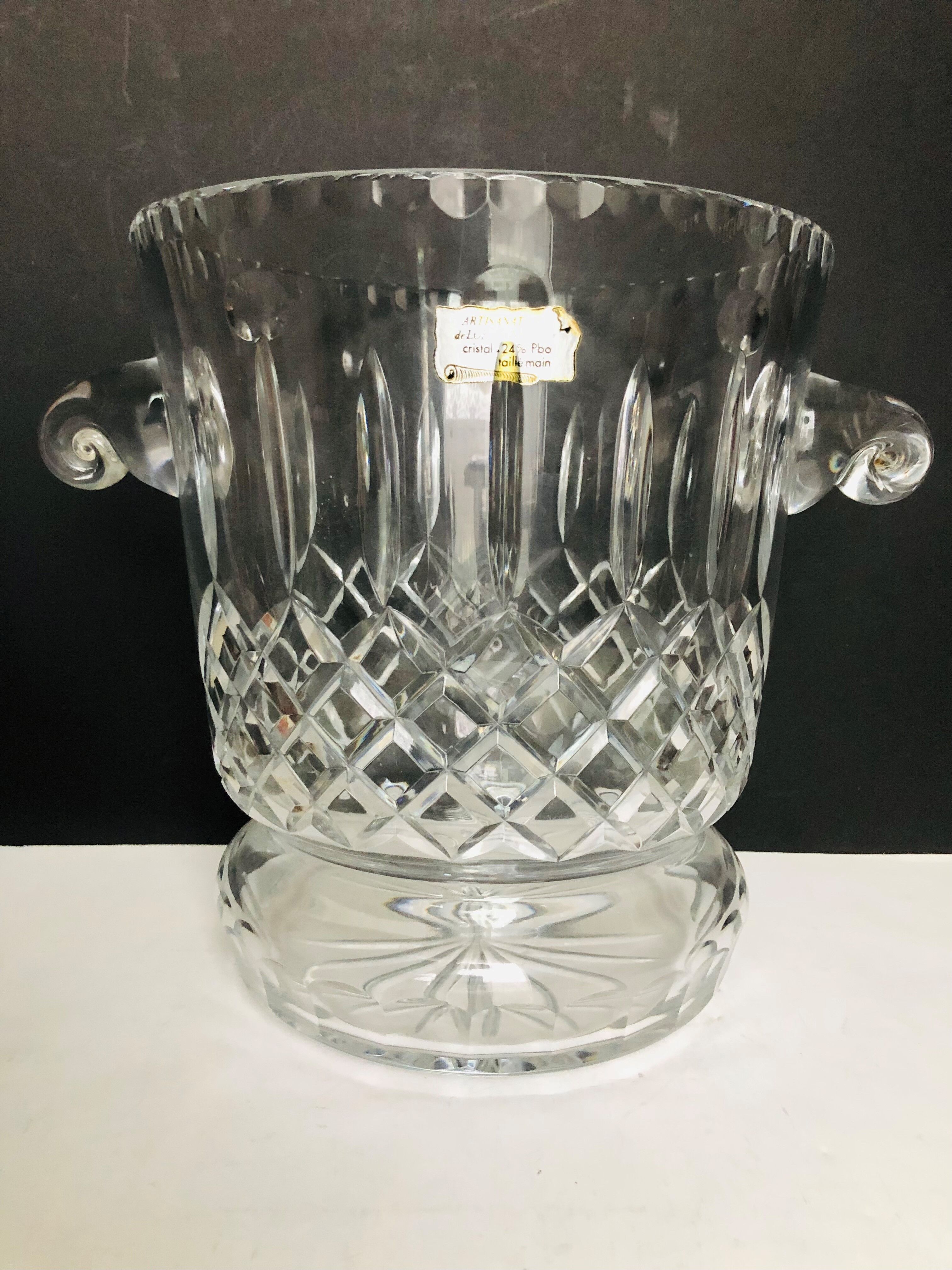 Carved crystal champagne bucket