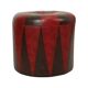 Round Vintage Pouf Brown Red Two-tone Skai Sixties