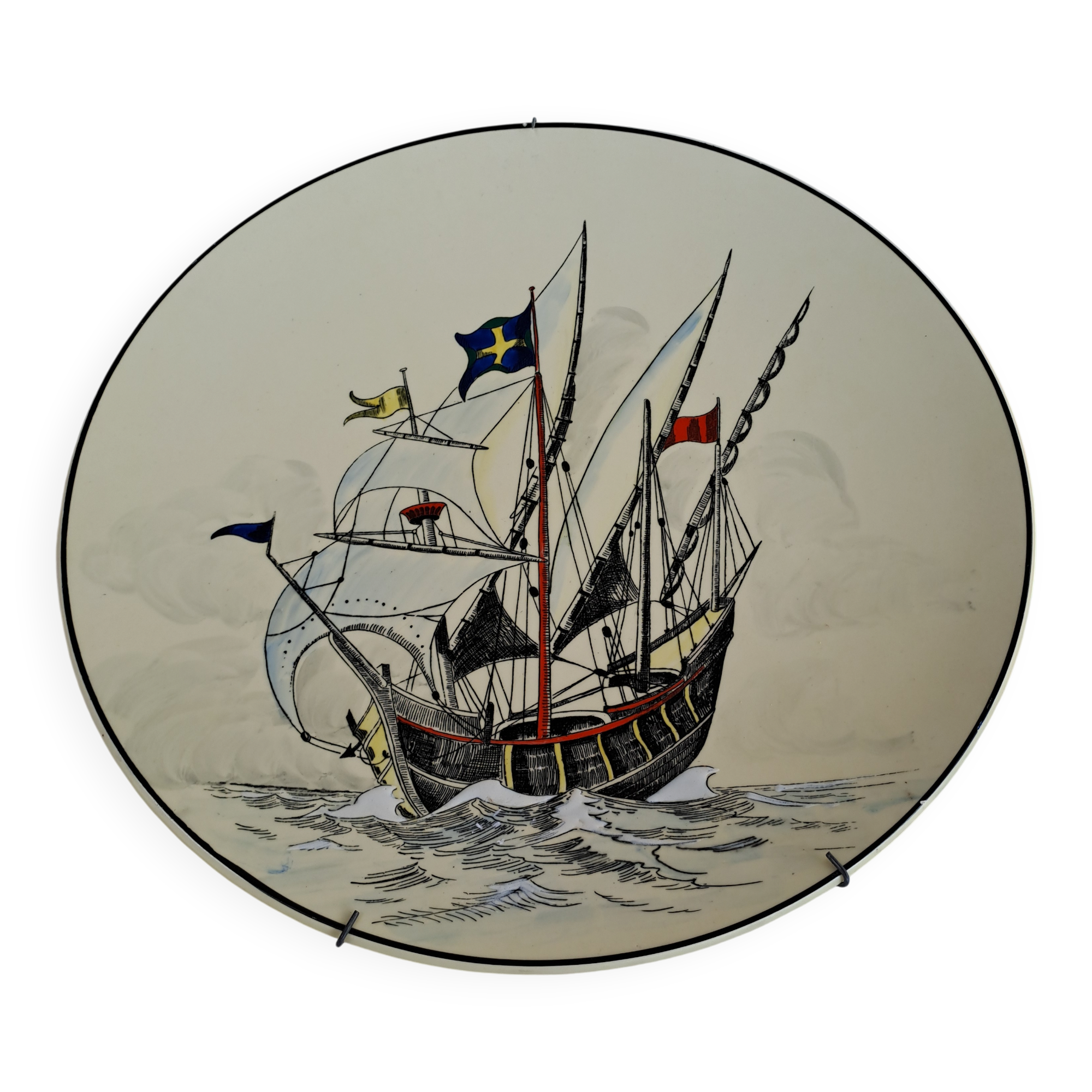 Longwy plate no. 446 signed Mignon