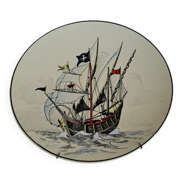 Longwy plate no. 446 signed Mignon