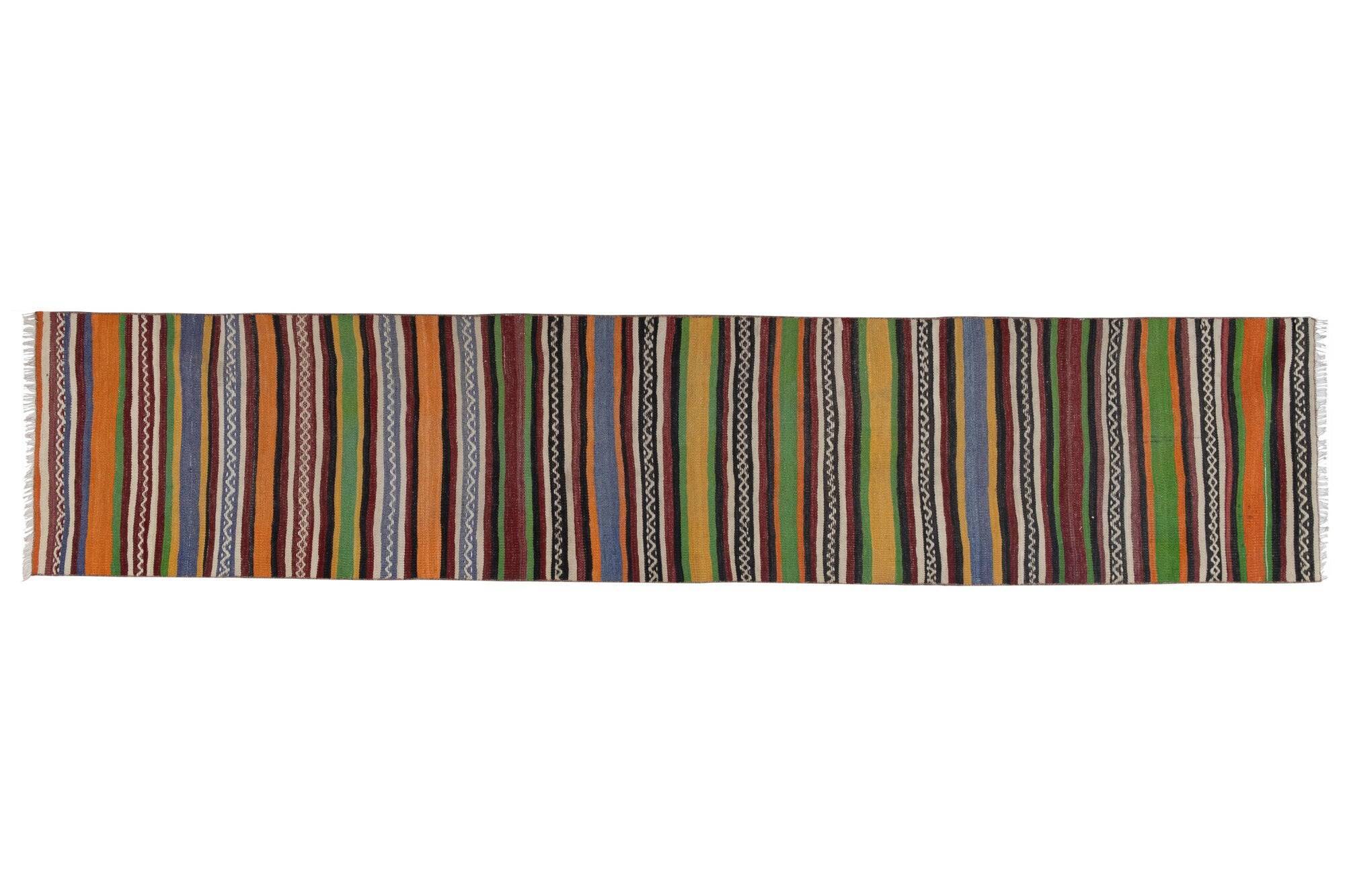 Vintage Turkish hallway rug 68x330 cm