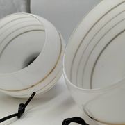 Pair of opaline pendant lights