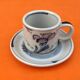 4 tasses / soucoupes à café céramique vernissée