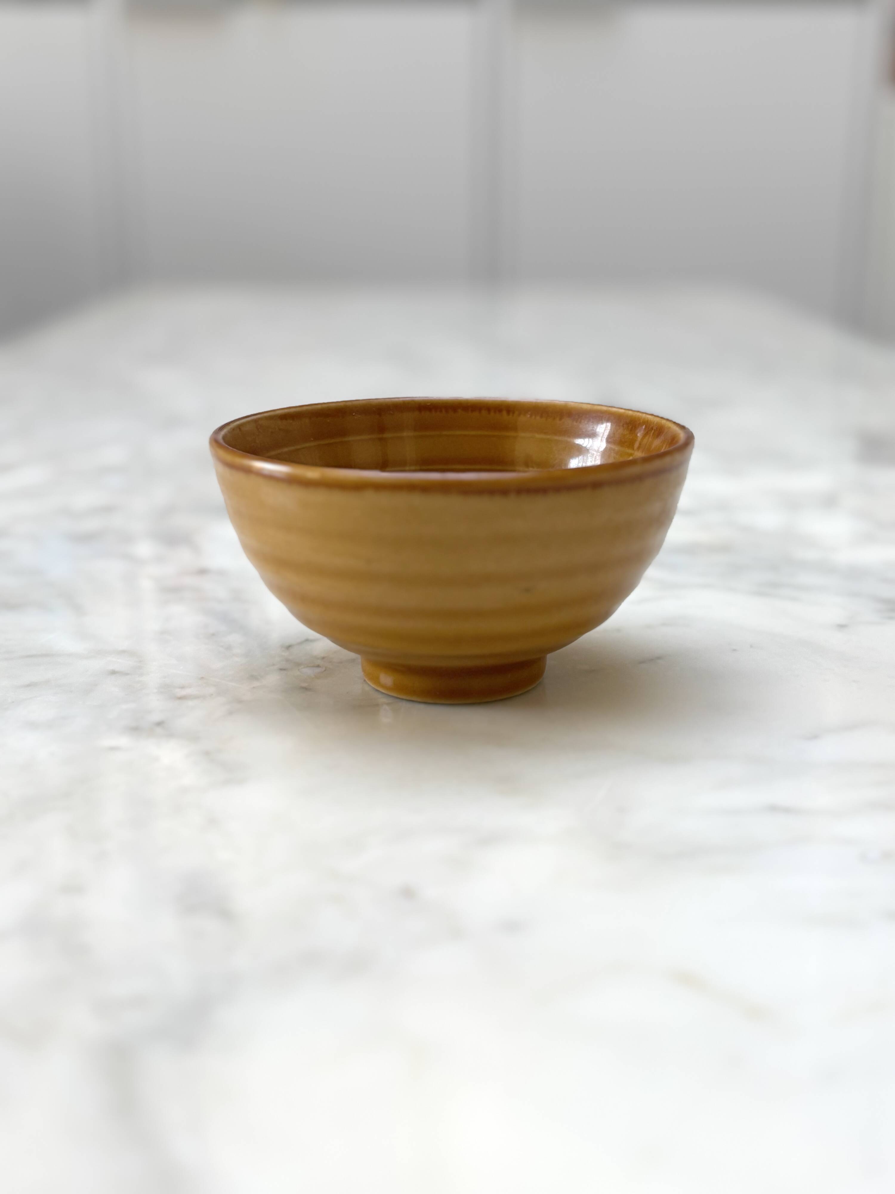 set of 2 small glazed stoneware bowls