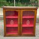 Basque Spanish wooden display cabinet buffet with 2 glass panels