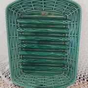 Antique Barbotine dish with asparagus motifs
