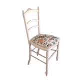 Chaise napoléon iii blanc à fleurs