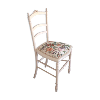 Napoleon iii chair white with flowers