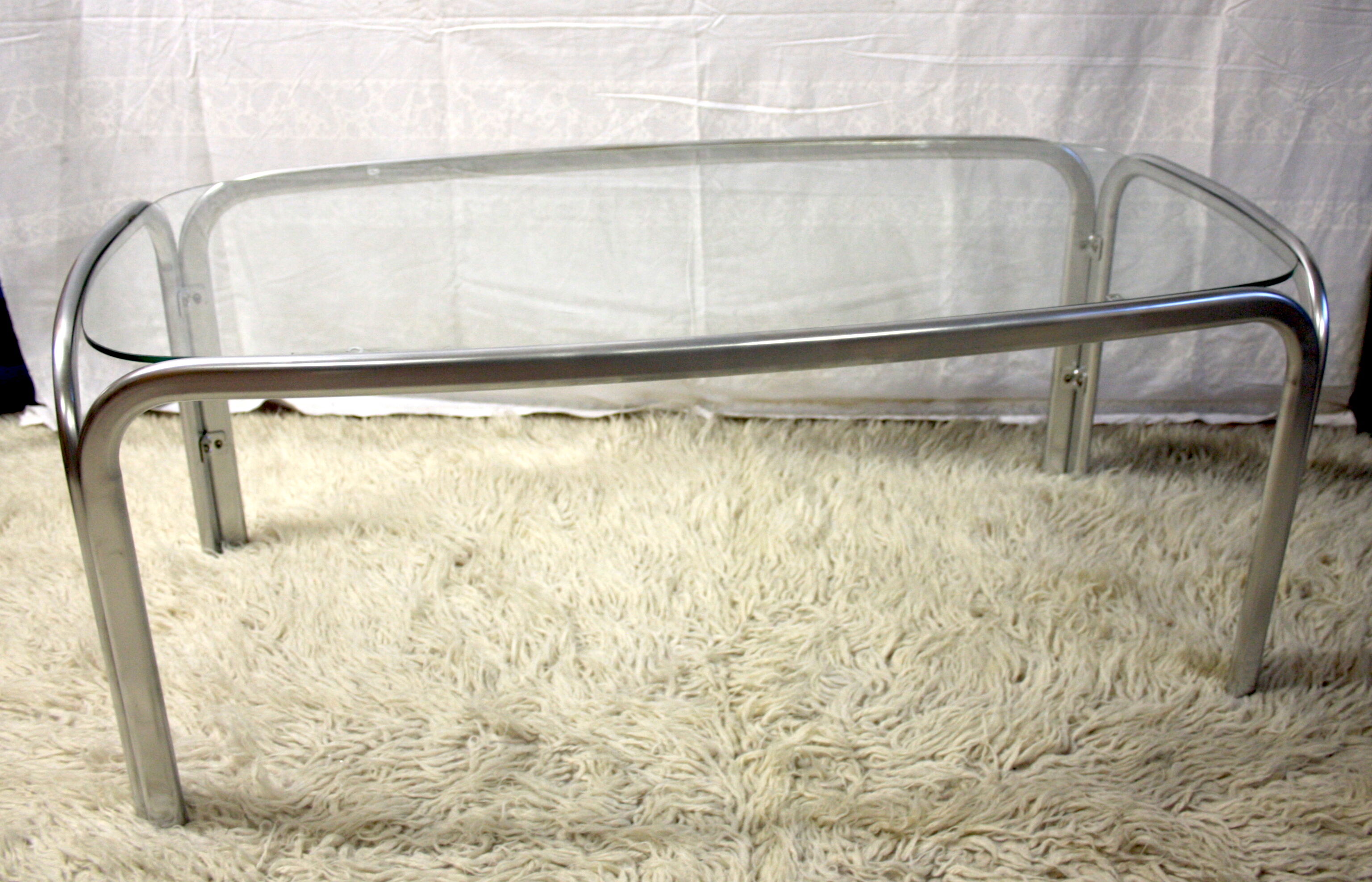 Coffee table - metal and glass - circa 70