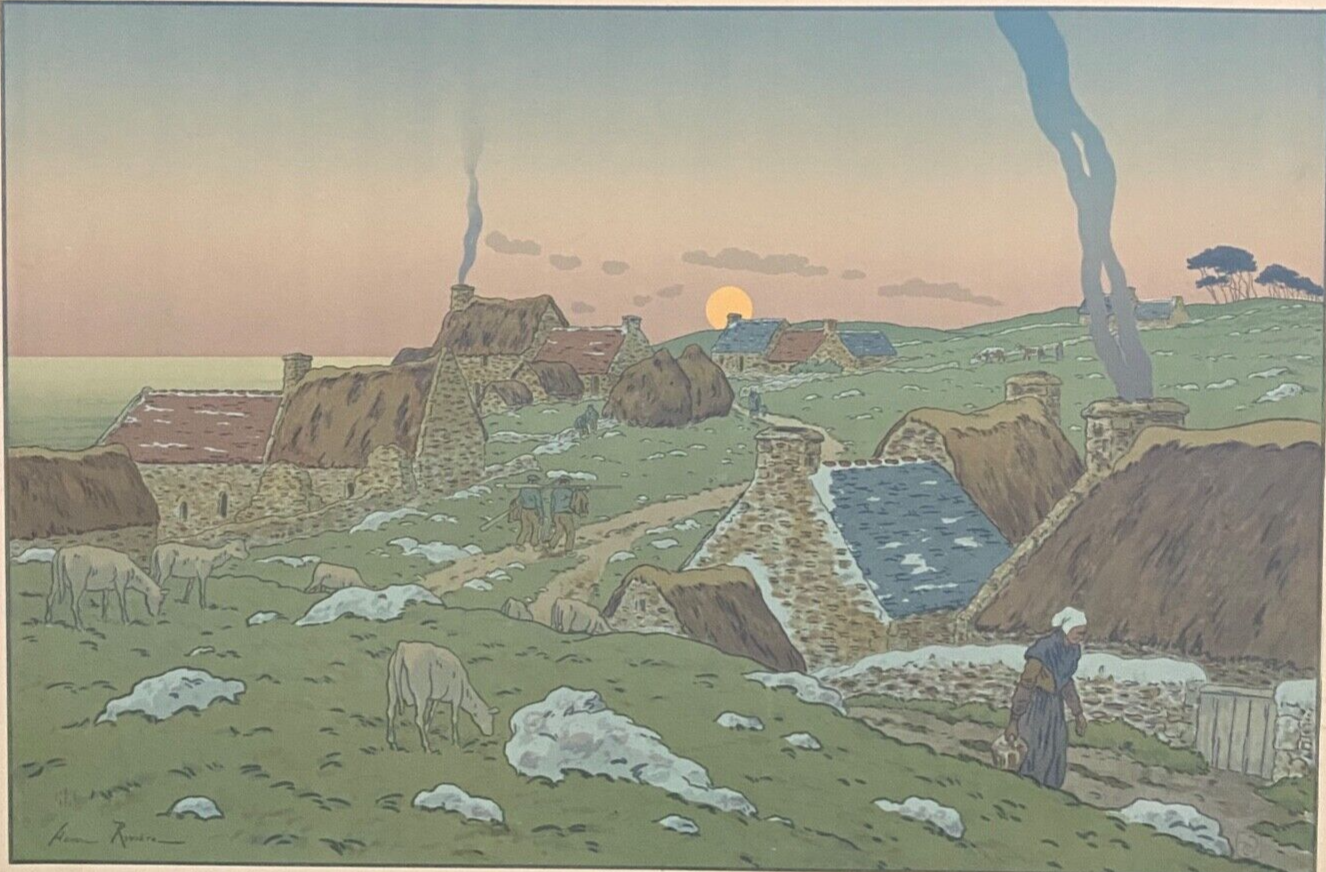 Lithographie par Henri Rivière Le Lever de la Lune