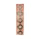 1960s orange geometric Turkish hand-knotted runner rug 81x337
