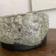 Plafonnier vintage carré en verre reliefs bulles