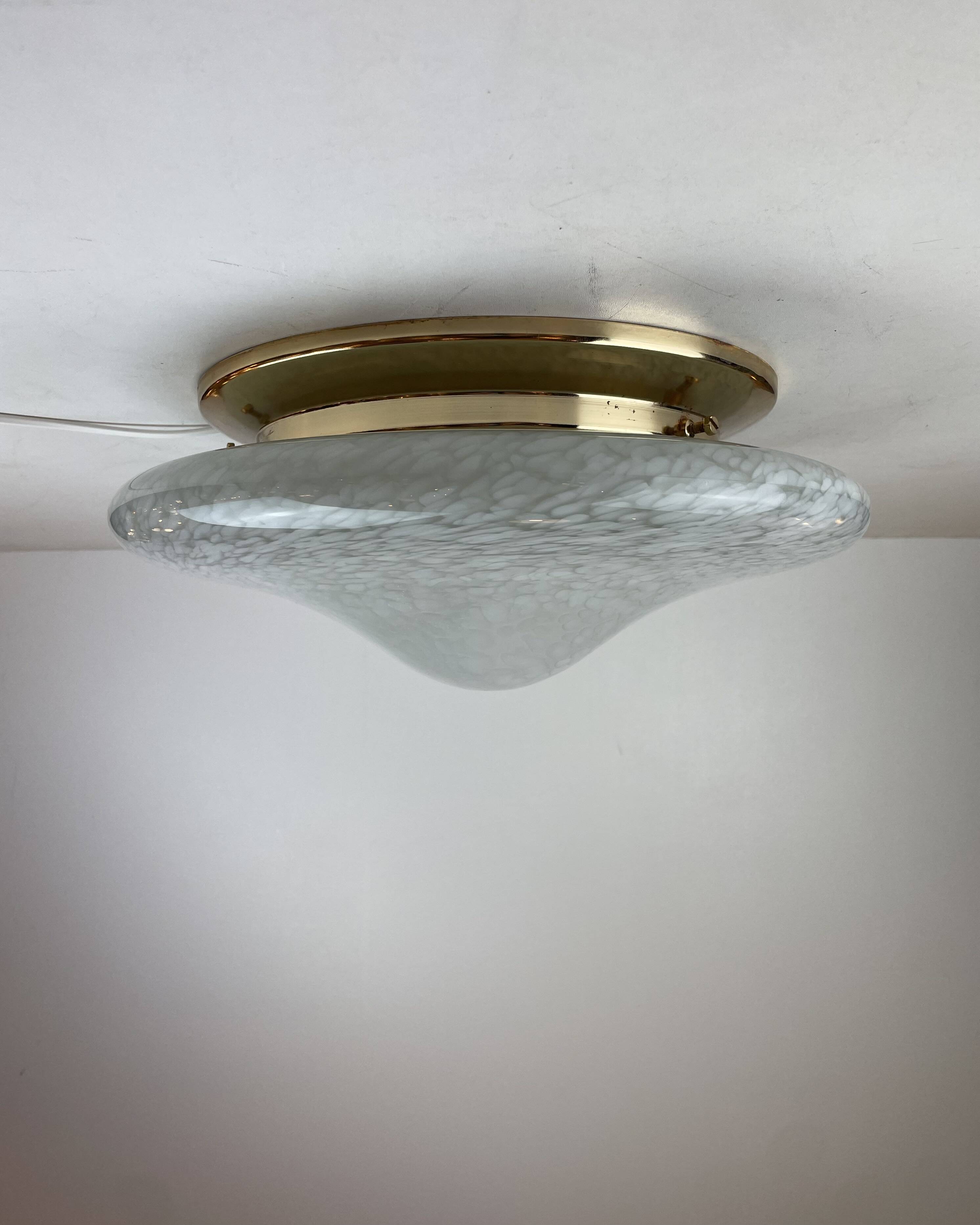 Maculato Murano Glass Ceiling Lamp, Italy, 1980s