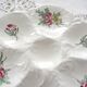 Pair of oyster plates, ceramic, flowers