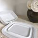 White porcelain butter dish