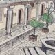 Tableau Ink and pastel - Beaune Hotel Dieu - E Poinet