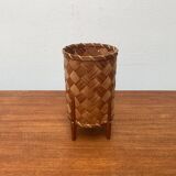 Mid-century Swedish wood veneer table lamp from Vamhus, 1960s.