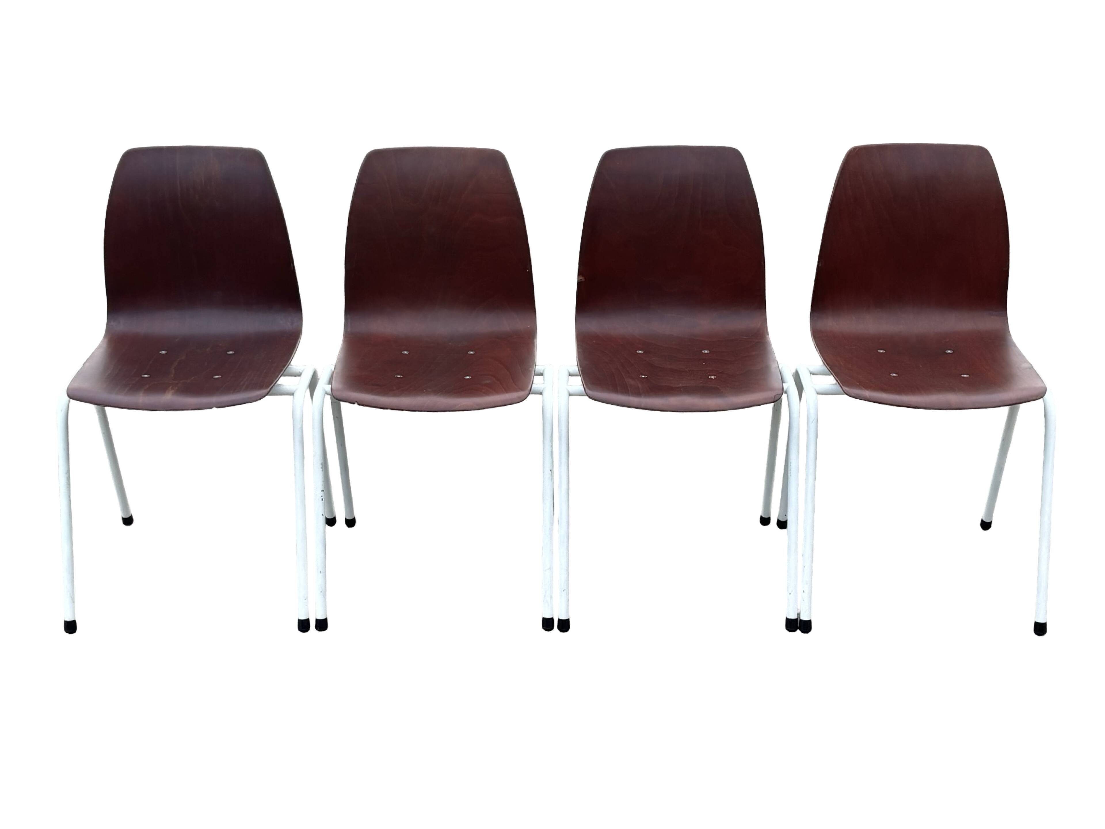 Vintage set of four Stacking Chairs by Elmar Flötotto for Pagholz