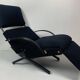 Fauteuil lounge italien vintage bleu marine foncé par Osvaldo Borsani pour Tecno, 1950