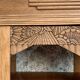 Parisian art deco glass cabinet in raw wood