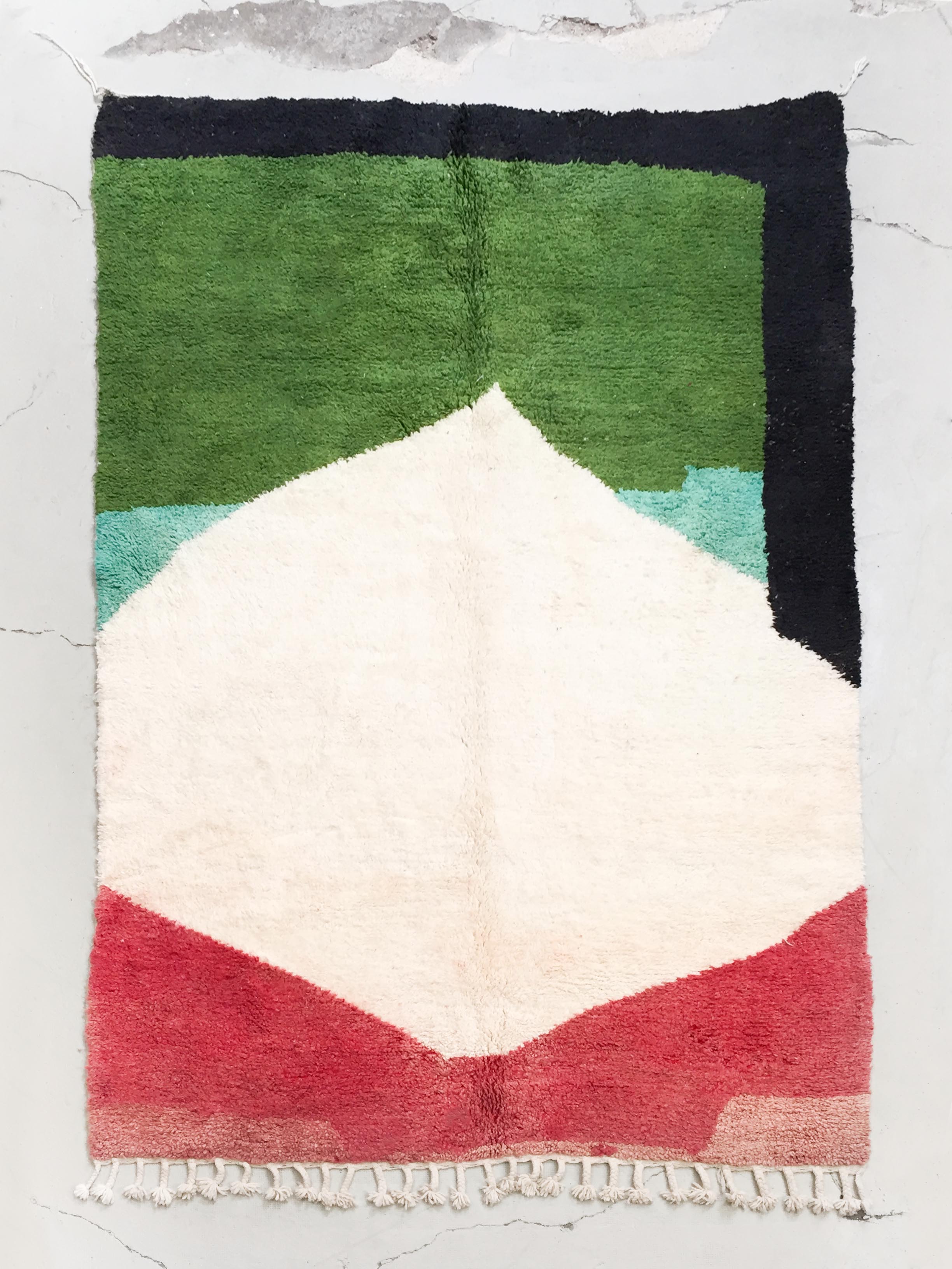 Berber rug Boujaad ecru flat colored 300x208m