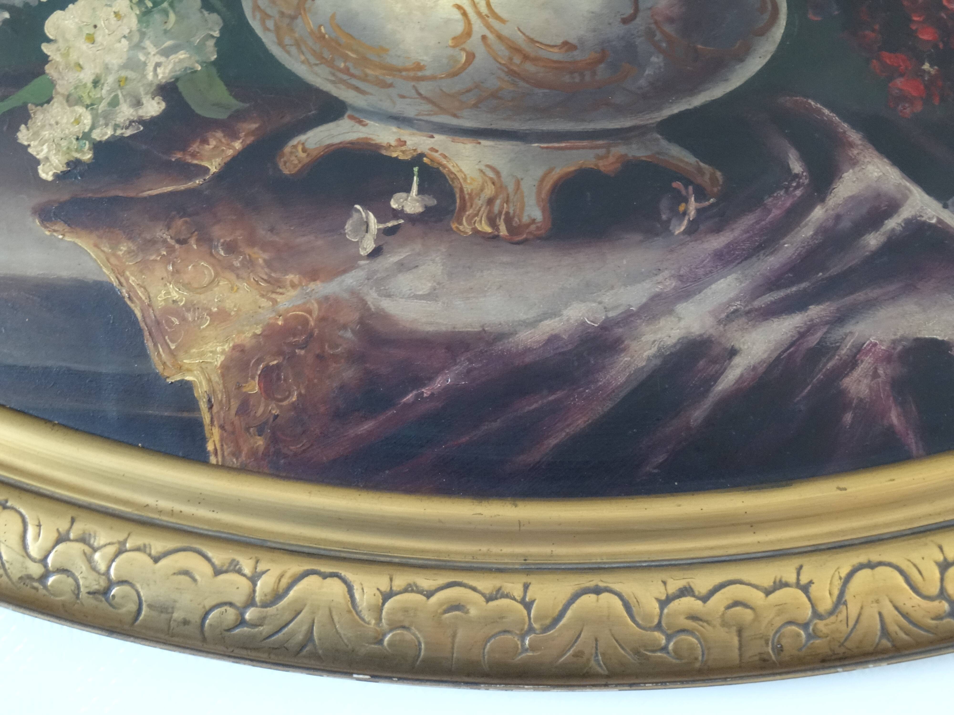 Table in oil bouquet of flowers