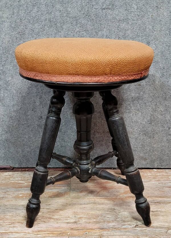 Tabouret de piano époque Napoléon III en bois noirçi vers 1850
