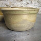 Set of 4 ramekins in semi-glazed sandstone, signed