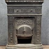 Napoleon III period cast iron fireplace mantel or front circa 1880
