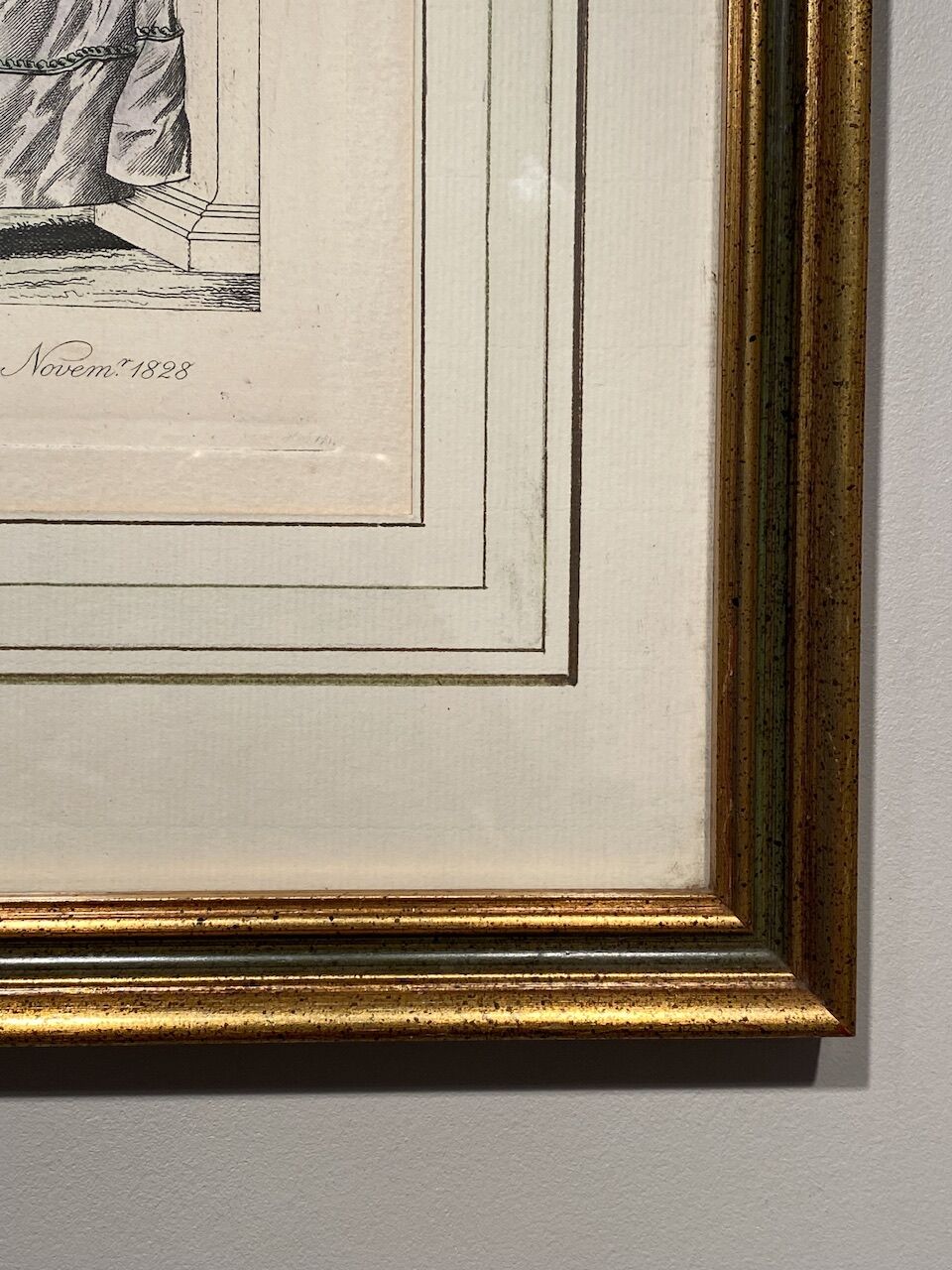Gravure de mode, les Parisiennes , datée 1828