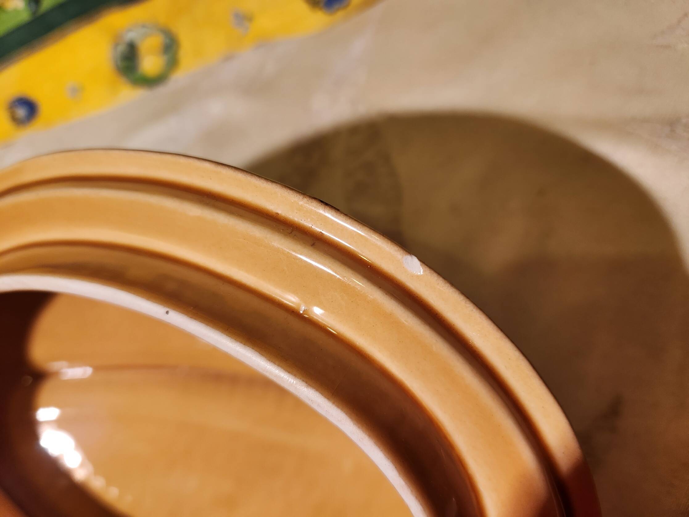 Bouillabaisse tureen fish Sarreguemines France yellow ceramic