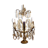 Old bronze girandole and crystal 4 fires