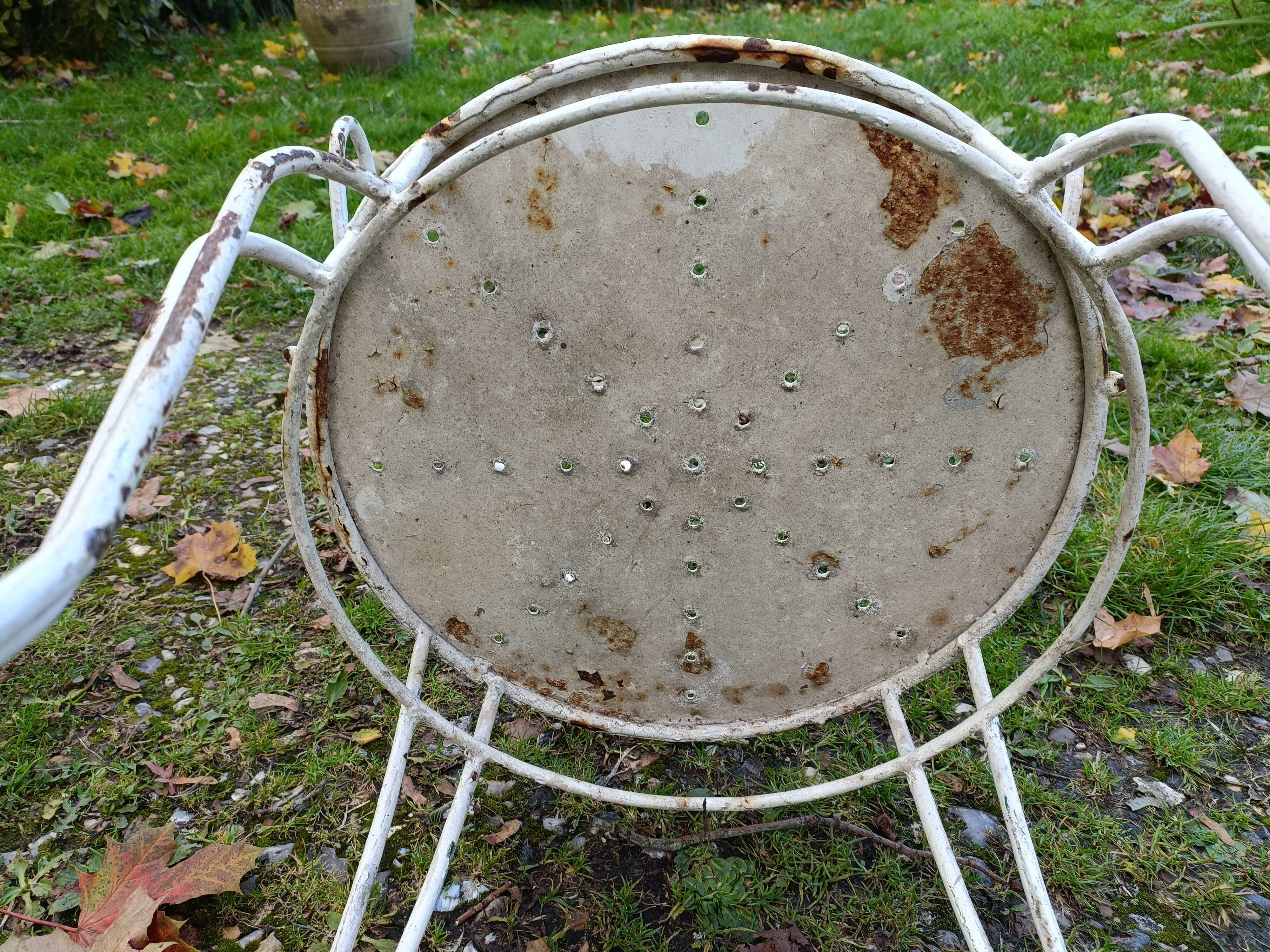 Paire de fauteuils de jardin anciens fer plein métal