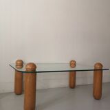 coffee table thick glass, italy 1970